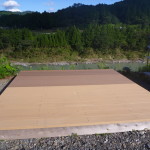 弊社製木粉を使用したウッドデッキ(平場・階段)の製作