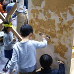 木粉活用「木の塗り壁」体験をアスティとくしまで行いました！