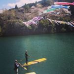 徳島県那賀町でさくら満開のお花見SUP!