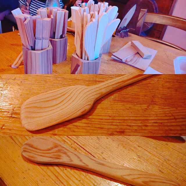 木頭杉のカトラリーづくりWSinウトウーク夏祭り2019