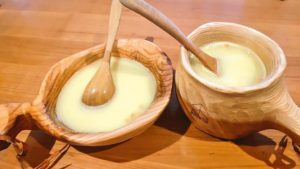 杉のカップでスープ️(^^)