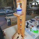 木製足踏み式消毒液ポンプスタンド