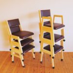 桧のチェア クッション&キャスター付きで快適にお仕事!